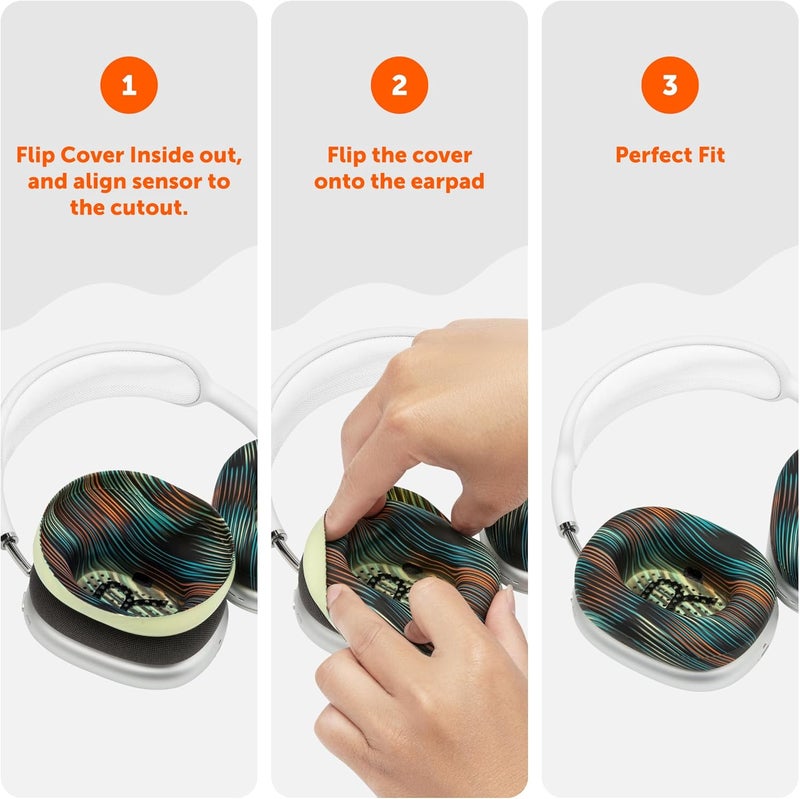 WC SweatZ Max - Patented Protective Earpad Covers for Airpods Max Made by Wicked Cushions | Sweatproof & Easily Washable | Full Earpad Sweat Protection | The Simulation - Image 5